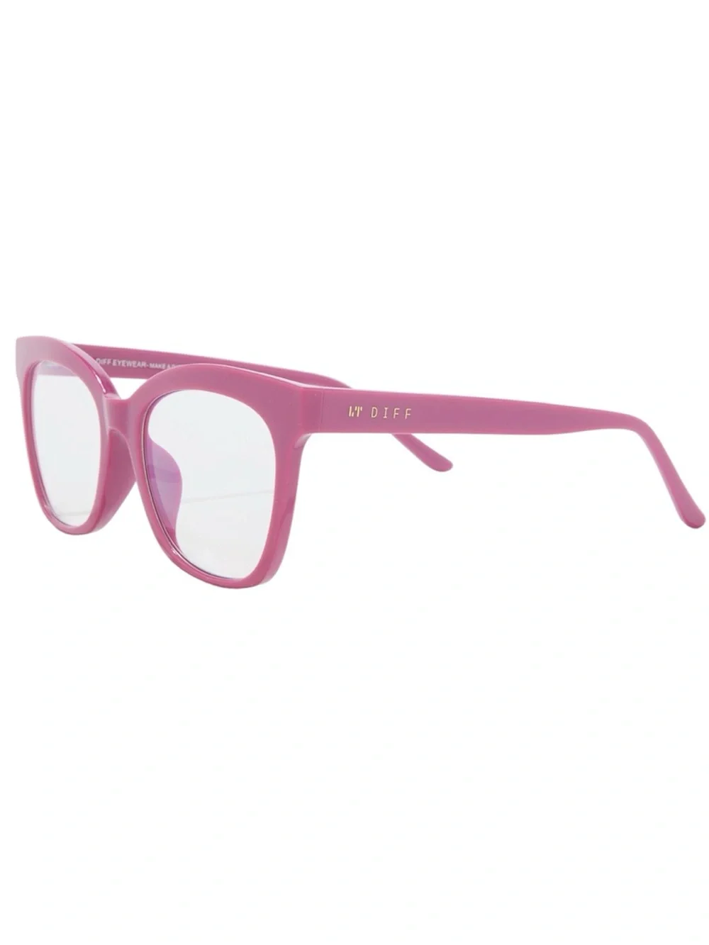DIFF Willa Bluelight Glasses Bubblegum Pink Frame Blue Light Lens Square NWT
